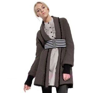 Alice Temperley for Target Sweater Coat long Maxi Cardigan Gray Black